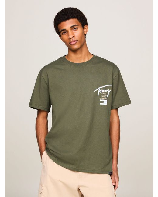 Tommy Hilfiger T-Shirt TJM REG GRAFFITI SIG TEE EXT Große Größen mit Print in Green für Herren