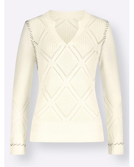 WITT White Strickjacke Pullover