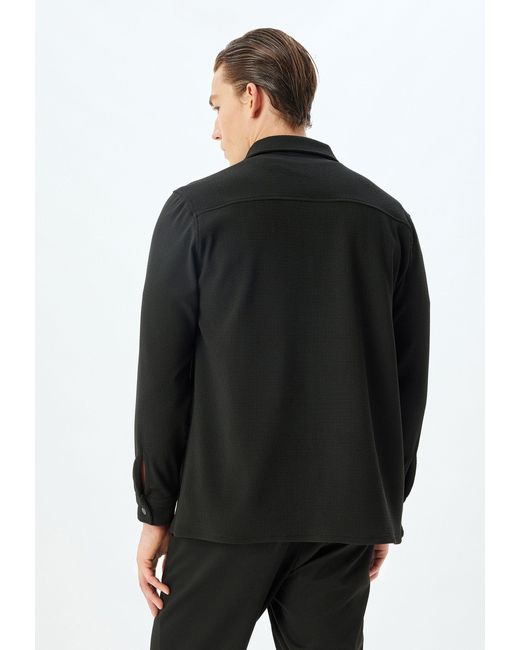 Koton Hemdjacke Regular Mit Knöpfen in Black für Herren