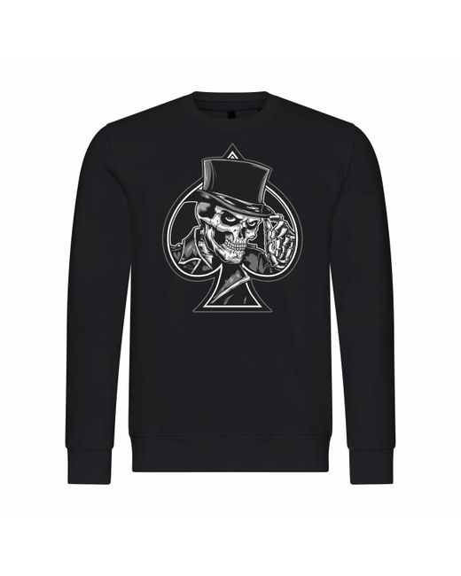 deinshirt Rundhalspullover Pullover Alte Schule Mit Print Motiv, Grafik in Black für Herren