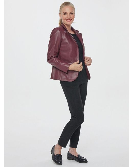 Georg Stiels Red Jackenblazer Lederjacke Figurbetont aus weichem Lammnappa