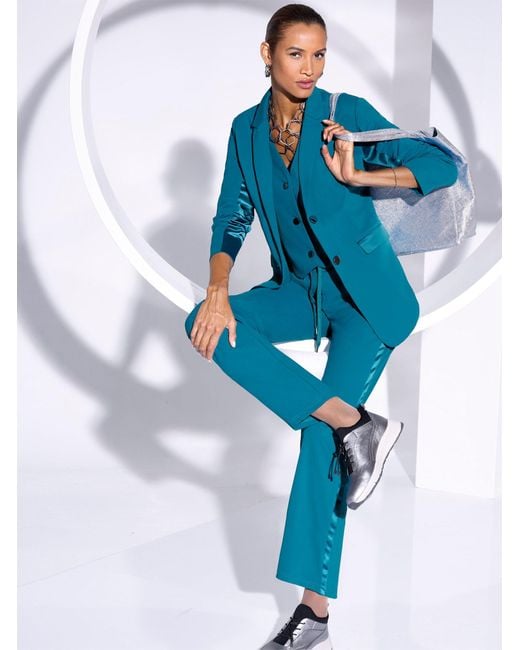 Creation L Blue Blusenblazer Jerseyblazer