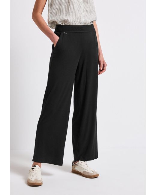 Street One Black Stoffhose Style Emee mit elastischem Bund