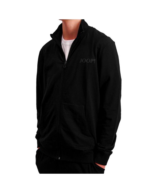 Joop! Sweatjacke Leisure Zip Front Jacket mit Markenschriftzug auf linker Brust in Black für Herren