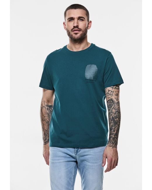Street One Men T-Shirt aus reiner Baumwolle in Blue für Herren