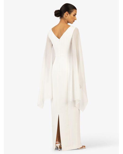 Kraimod White Abendkleid mit Tüllärmeln und tiefem Rückenausschnitt
