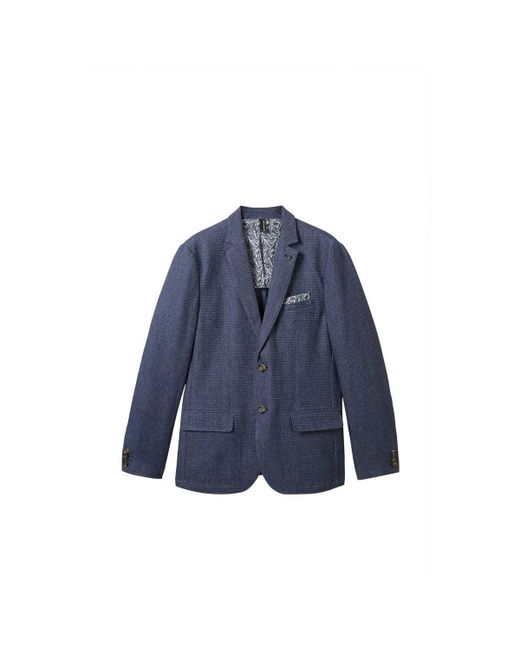 Tom Tailor Jackenblazer casual woven blazer, blue melange structure für Herren