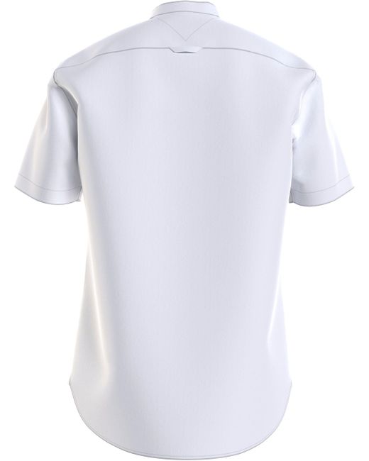 Tommy Hilfiger Kurzarmhemd FLEX POPLIN MAO RF SHIRT Markenstickerei in White für Herren