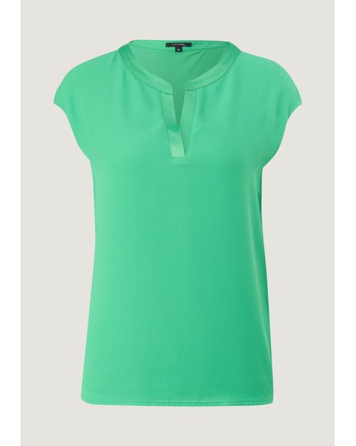 Comma, Green Shirttop T-Shirt mit Tunika-Ausschnitt