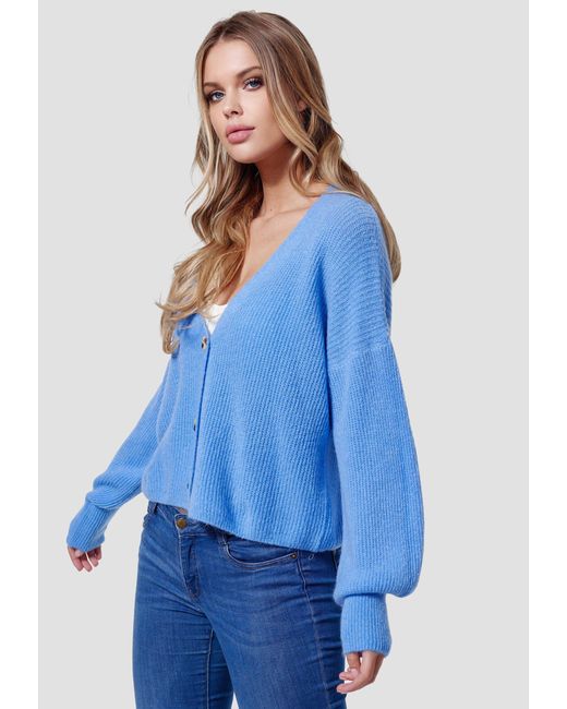 Decay Blue Strickjacke 7111 Blau-One Size (1-tlg) Unifarbe