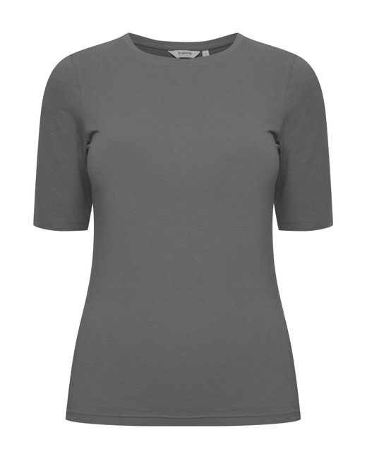 B.Young Blue T-Shirt Slim Fit Ellenbogen-Länge Rundhalsausschnitt 7530 in Schwarz