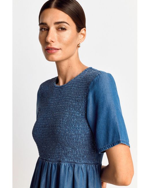 Rich & Royal A-Linien-Kleid Blue Midi Dress lenzing
