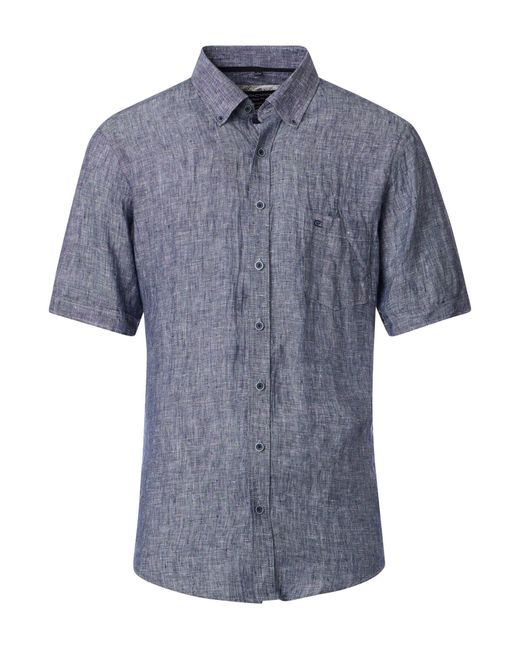CASA MODA Kurzarmhemd 954404400 Casual FitButton-Down in Blue für Herren