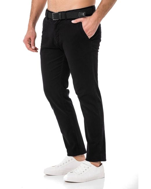Redbridge Chinohose inklusive hochwertigem Stretch-Gürtel Casual in Black für Herren