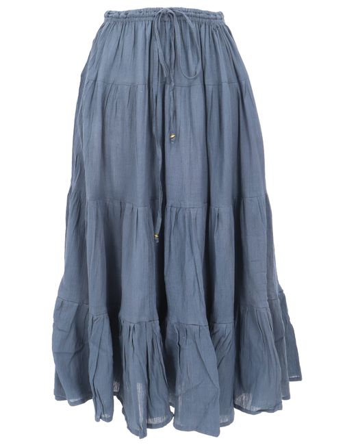 Guru-Shop Blue Minirock Boho Stufenrock, Maxirock Sommerrock,.. alternative Bekleidung
