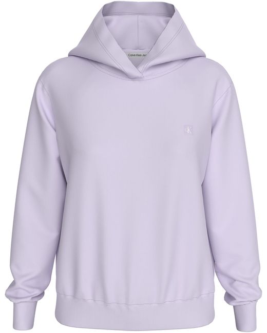 Calvin Klein Purple Kapuzensweatshirt CK EMBRO BADGE REGULAR HOODIE mit Logoprägung