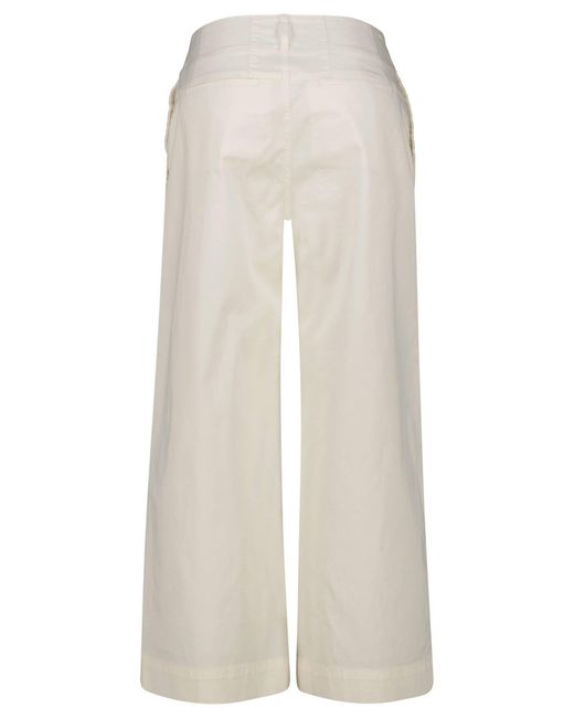 Boss White Culotte Hose TAHIANA aus Stretch-Twill Relaxed Fit (1-tlg)