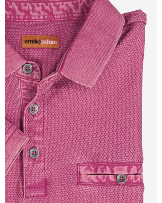 emilio adani Poloshirt Polo-Shirt strukturiert in Pink für Herren