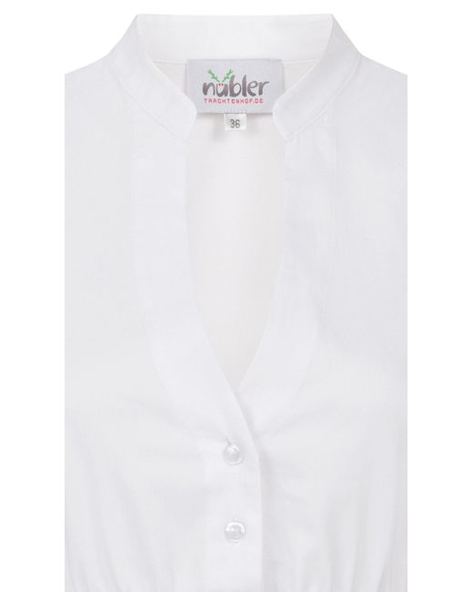 Nübler White Ü Dirndlbluse Carla Kurzarm in Weiß-blau von