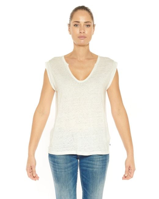 Le Temps Des Cerises T-Shirt PLOVERS mit femininem V-Ausschnitt in Weiß |  Lyst DE