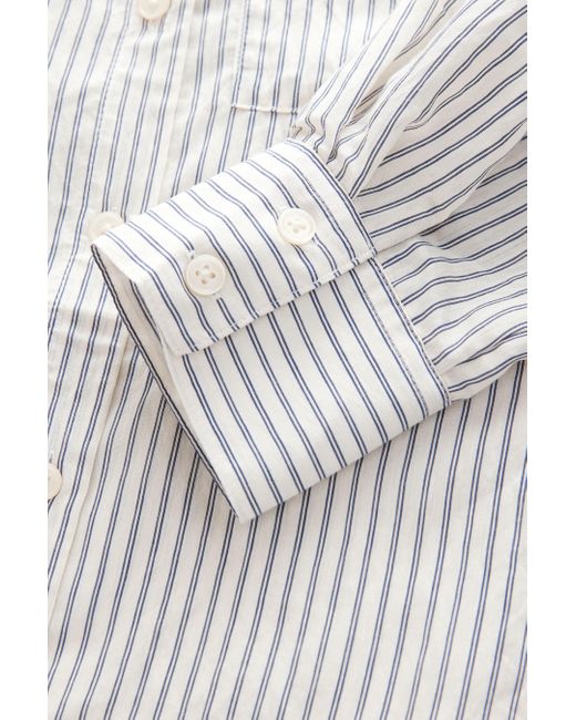 Next White Langarmhemd Leichtes Button-down-Hemd mit langen Ärmeln (1-tlg)