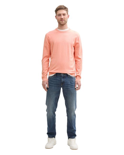 Tom Tailor Rundhalspullover in Pink für Herren
