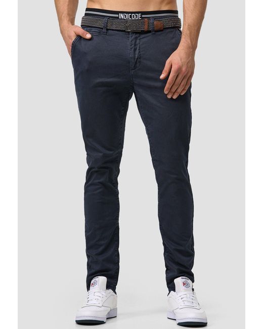 INDICODE Chinoshorts Waller in Blue für Herren