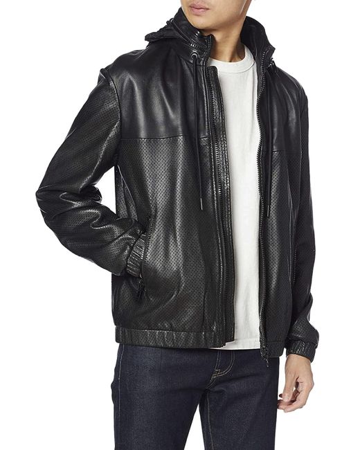 DIESEL L-NAME GIACCA Lederjacke in Black für Herren