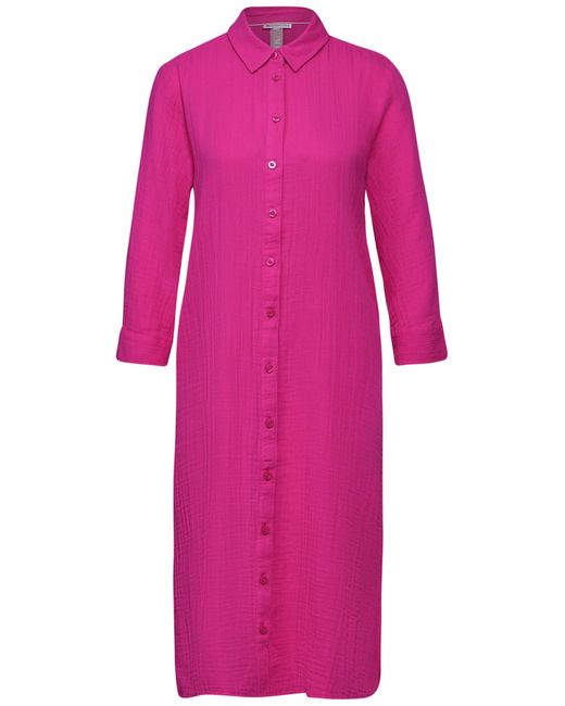 Street One Pink Midikleid QR muslin shirt Dress_solid