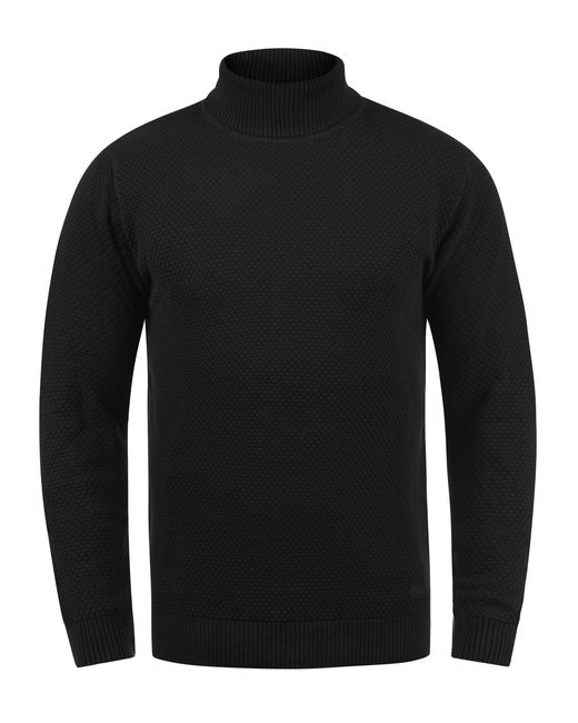 Solid Rollkragenpullover SDKarlos Strickpullover mit Perlstrickmuster in Black für Herren