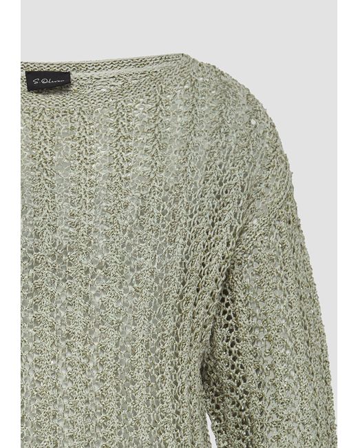 S.oliver Multicolor Strickpullover Semitransparenter Pullover aus Ajourstrick mit Pailletten