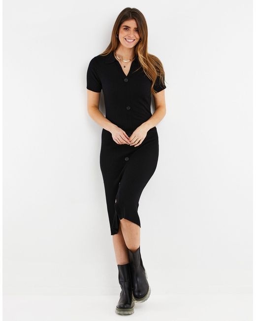 Threadbare Black Jerseykleid Elma im stylischen Design