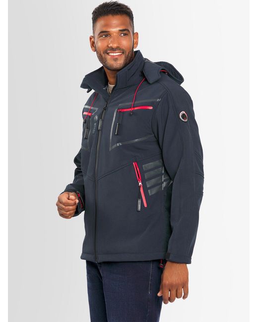 Arctic Seven Softshelljacke ASPierr sportliche Outdoor Funktionsjacke mit abnehmbarer Kapuze in Blue für Herren