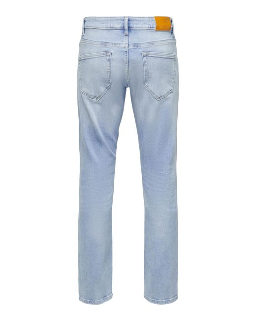 Only & Sons 5-Pocket- Hose Regular-Fit-Jeans Weft mit verdecktem Button in Blue für Herren
