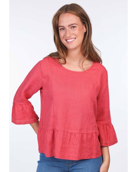 Sorgenfri Sylt Red Klassische Bluse Dafna Volant