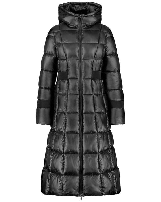 Taifun Black Wintermantel Taillierter Steppmantel mit Shiny-Finish