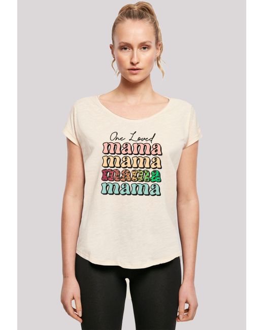 F4NT4STIC Natural Shirt Mothers Day Mama Typography Leopard Print Pastel Premium Qualität
