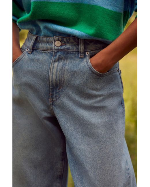 Next Blue Weite Baggy Jeans mit weitem Bein