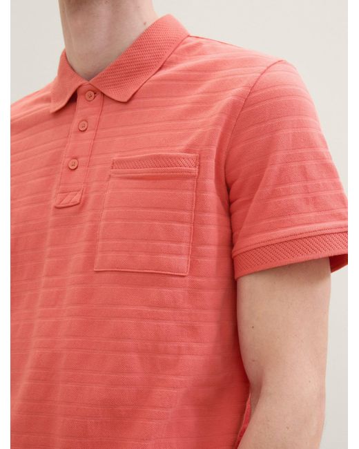 Tom Tailor Poloshirt mit Struktur in Red für Herren