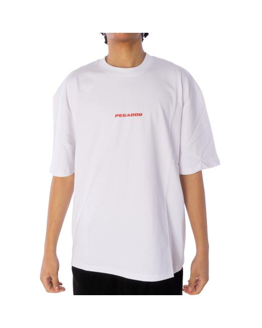 PEGADOR Colne Logo Oversized Tee T-Shirt (1-tlg) in White für Herren