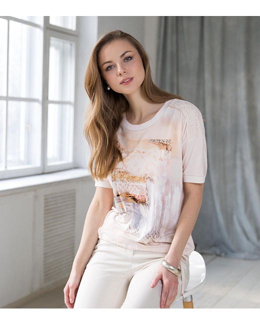 Passioni White - Frontdruck in Rosa T-Shirt mit Print