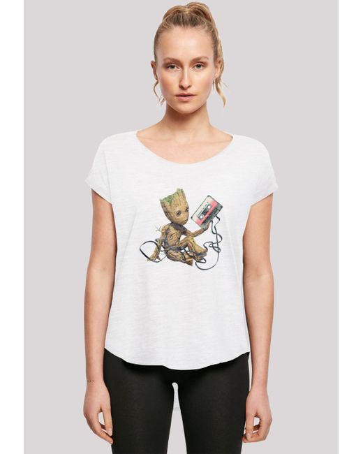 F4NT4STIC White Shirt Marvel Guardians Of The Galaxy Vol2 Groot Tape Premium Qualität