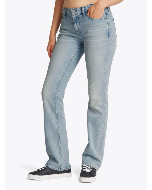 Tommy Hilfiger Blue Tommy -Jeans Maddie Mid Rise Bootcut in hellblauer Waschung