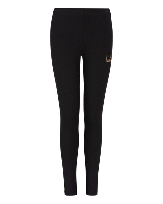 Emporio Armani Black Leggings Evolution Enge Sporthose (1-tlg)