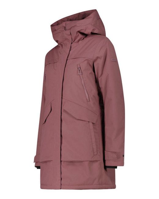 CMP Red Langmantel Parka Fix Hood