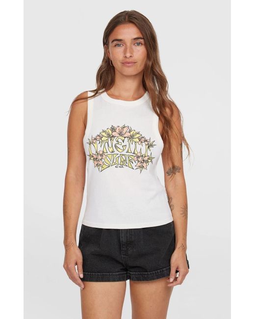 O'neill Sportswear White ' Tanktop O`NEILL Tank Top Summer Must Have Graphic Creme S