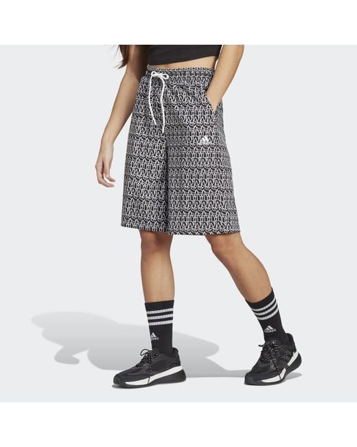Adidas Gray Sportswear Funktionsshorts ADIDAS ALLOVER GRAPHIC CULOTTE
