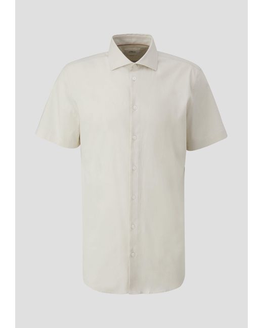 S.oliver Kurzarmhemd aus Baumwoll-Leinenmix in White für Herren