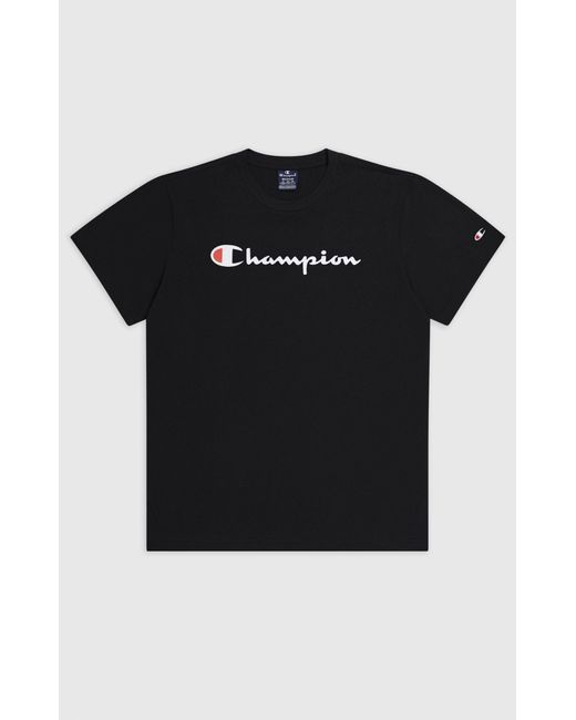 Champion Kurzarmshirt Crewneck T-Shirt NBK/ROW in Black für Herren