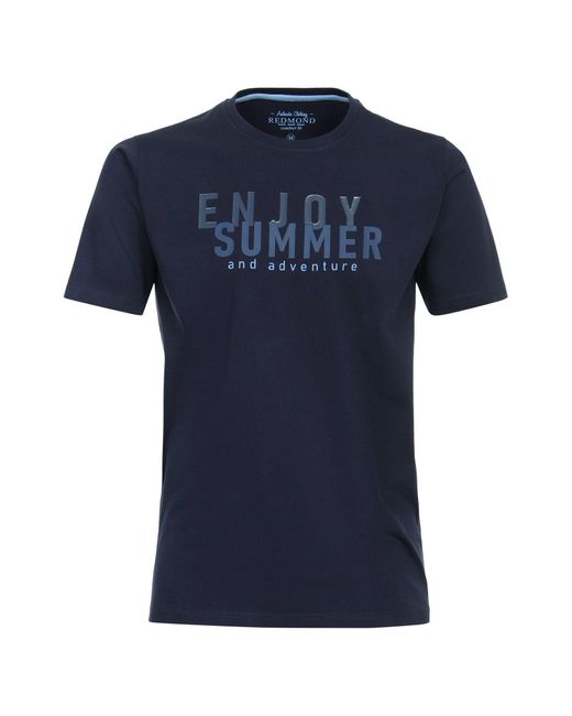 Redmond Rundhalsshirt T-Shirt XXL navy Frontprint Summer in Blue für Herren